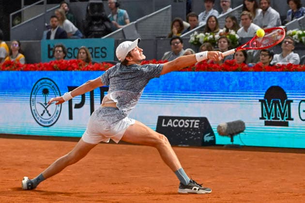 April 26, 2026, Madrid, Madrid, Spain: JOAO FONSECA of Brazil during the Mutua Madrid Open 2026, ATP, Tennis Herren Masters 1000 and WTA, Tennis Damen 1000 tennis tournament, celebrated at Caja Magica on April 26, 2026 in Madrid, Spain. Mutua Madrid Open 2026 - Day 7 (04.26.26) - ZUMAc312 20260426_zsp_c312_274 Copyright: xOscarxManuelxSanchezx