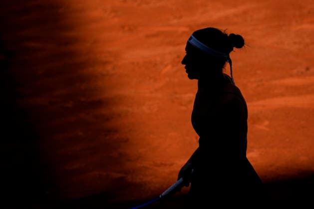 April 26, 2026, Madrid, Madrid, Spain: Marta Kostyuk of Ukraine plays against Jessica Pegula of USA during the Mutua Madrid Open 2026, ATP, Tennis Herren Masters 1000 and WTA, Tennis Damen 1000, at La Caja Magica on April 26, 2026 in Madrid, Spain. Madrid Spain - ZUMAa181 20260426_zaa_a181_445 Copyright: xOscarxJ.xBarrosox