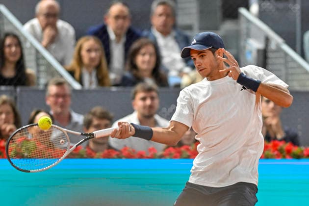 April 26, 2026, Madrid, Madrid, Spain: RAFAEL JODAR of Spain †ADIDAS during the Mutua Madrid Open 2026, ATP, Tennis Herren Masters 1000 and WTA, Tennis Damen 1000 tennis tournament, celebrated at Caja Magica on April 26, 2026 in Madrid, Spain. Mutua Madrid Open 2026 - Day 7 (04.26.26) - ZUMAc312 20260426_zsp_c312_333 Copyright: xOscarxManuelxSanchezx