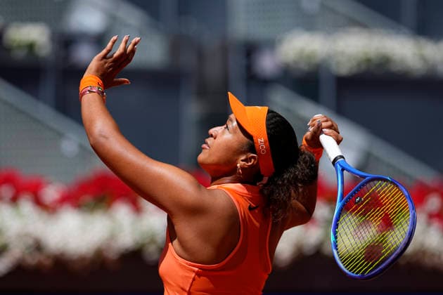 April 27, 2026, Madrid, Madrid, Spain: Naomi Osaka of Japan plays against Aryna Sabalenka of Belarus during the Mutua Madrid Open 2026, ATP, Tennis Herren Masters 1000 and WTA, Tennis Damen 1000, at La Caja Magica on April 27, 2026 in Madrid, Spain. Madrid Spain - ZUMAa181 20260427_zaa_a181_143 Copyright: xOscarxJ.xBarrosox