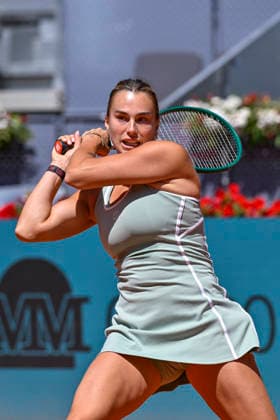 April 27, 2026, Madrid, Madrid, Spain: ARYNA SABALENKA of belarus †NIKE during the Mutua Madrid Open 2026, ATP, Tennis Herren Masters 1000 and WTA, Tennis Damen 1000 tennis tournament, celebrated at Caja Magica on April 26, 2026 in Madrid, Spain. Madrid Spain - ZUMAc312 20260427_zsp_c312_189 Copyright: xOscarxManuelxSanchezx