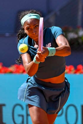 April 27, 2026, Madrid, Madrid, Spain: COCO GAUFF of united states - NEW BALANCE during the Mutua Madrid Open 2026, ATP, Tennis Herren Masters 1000 and WTA, Tennis Damen 1000 tennis tournament, celebrated at Caja Magica on April 26, 2026 in Madrid, Spain. Madrid Spain - ZUMAc312 20260427_zsp_c312_268 Copyright: xOscarxManuelxSanchezx