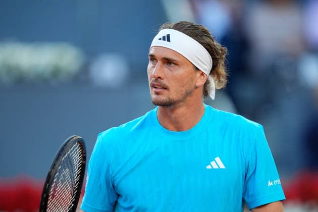 April 27, 2026, Madrid, Madrid, Spain: Alexander Zverev of Germany reacts against Terence Atmane of France during the Mutua Madrid Open 2026, ATP, Tennis Herren Masters 1000 and WTA, Tennis Damen 1000, at La Caja Magica on April 27, 2026 in Madrid, Spain. Madrid Spain - ZUMAa181 20260427_zaa_a181_503 Copyright: xDennisxAgyemanx