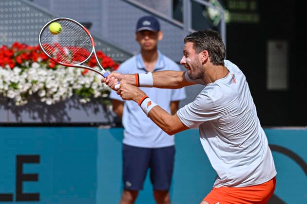 April 28, 2026, Madrid, Madrid, Spain: CAMERON NORRIE of united kingdom - K-SWISS during the Mutua Madrid Open 2026, ATP, Tennis Herren Masters 1000 and WTA, Tennis Damen 1000 tennis tournament, celebrated at Caja Magica on April 28, 2026 in Madrid, Spain. Mutua Madrid Open 2026 - Day 9 (04.28.26) - ZUMAc312 20260428_zsp_c312_016 Copyright: xOscarxManuelxSanchezx