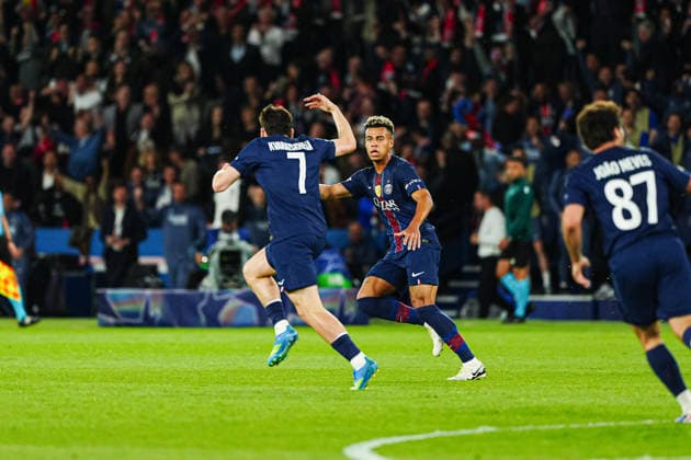 Torjubel Paris St. Germain nach Tor zum 1:1 Khvicha Kvaratskhelia (Paris St. Germain, 07) FRA, Paris St. Germain vs. FC Bayern München, Fussball, UEFA Champions League, Halbfinale, Spielzeit 2025 2026, 28.04.2026 FRA, Paris St. Germain vs. FC Bayern München, Fussball, UEFA Champions League, Halbfinale, Spielzeit 2025 2026, 28.04.2026 Paris Copyright: xEibner-Pressefoto MarcelxvonxFehrnx EP_MFN