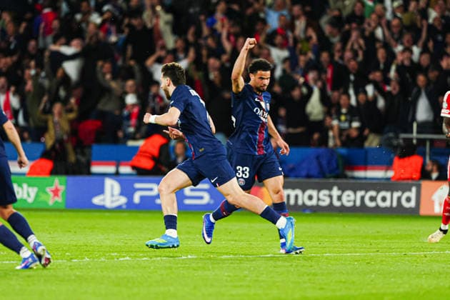 Torjubel Paris St. Germain nach Tor zum 1:1 Khvicha Kvaratskhelia (Paris St. Germain, 07) FRA, Paris St. Germain vs. FC Bayern München, Fussball, UEFA Champions League, Halbfinale, Spielzeit 2025 2026, 28.04.2026 FRA, Paris St. Germain vs. FC Bayern München, Fussball, UEFA Champions League, Halbfinale, Spielzeit 2025 2026, 28.04.2026 Paris Copyright: xEibner-Pressefoto MarcelxvonxFehrnx EP_MFN