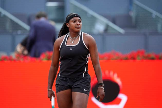 April 28, 2026, Madrid, Madrid, Spain: Hailey Baptiste of USA plays against Aryna Sabalenka of Belarus during the Mutua Madrid Open 2026, ATP, Tennis Herren Masters 1000 and WTA, Tennis Damen 1000, at La Caja Magica on April 28, 2026 in Madrid, Spain. Madrid Spain - ZUMAa181 20260428_zaa_a181_384 Copyright: xOscarxJ.xBarrosox