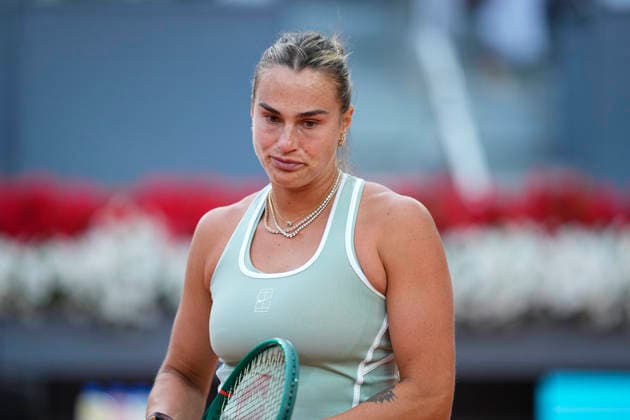 April 28, 2026, Madrid, Madrid, Spain: Aryna Sabalenka of Belarus plays against Hailey Baptiste of USA during the Mutua Madrid Open 2026, ATP, Tennis Herren Masters 1000 and WTA, Tennis Damen 1000, at La Caja Magica on April 28, 2026 in Madrid, Spain. Madrid Spain - ZUMAa181 20260428_zaa_a181_373 Copyright: xOscarxJ.xBarrosox