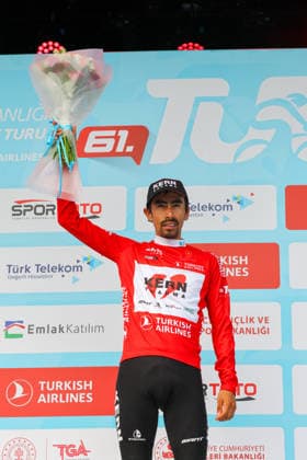 The 61st Presidential Cycling Tour of Turkiye (TUR 2026) has officially begun, starting with its opening stage in the coastal town of Cesme, Izmir. Held under the auspices of the Presidency of the Republic of Türkiye, this prestigious UCI ProSeries race brings together 23 teams and 161 world-class cyclists to compete over eight days, from April 26 to May 3, 2026...The 2026 edition unfolds across routes showcasing some of Türkiye s most striking landscapes. Starting in Cesme, the race follows the Aegean and Mediterranean coastlines, covering stages through Antalya and the southern shores before concluding in the capital, Ankara. Beyond sporting competition, the tour plays a key role in promoting Türkiye s natural and cultural richness on a global stage..This year, the race consists of 8 stages covering approximately 1,200 kilometers. Nearly 20 teams and over 150 riders from around the world are competing, under the coordination of the Turkish Cycling Federation..With the first three stages completed, the pace in the peloton has intensified and the general classification has begun to take shape. Sprint finishes and technically demanding routes have stood out, with the third stage drawing attention for its high tempo and dramatic finale..The third stage of the 61st Presidential Cycling Tour of Türkiye (TUR 2026) was won by Colombian rider Ivan Ramiro Sosa of Equipo Kern Pharma. Covering the 132.7-kilometer Marmaris-Kıran route, Sosa finished in 3 hours, 40 minutes, and 25 seconds. In the summit finish, Australian rider Sebastian Berwick of Caja Rural-Seguros RGA placed second, while French rider Nicolas Breuillard of TotalEnergies finished third..As the race progresses, challenging climbs and critical time gaps are expected to further heighten the excitement. The tour continues to deliver a compelling blend of elite competition and global vis Copyright: RizaxOzel 19081522