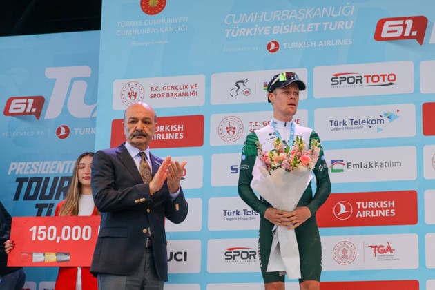 The 61st Presidential Cycling Tour of Turkiye (TUR 2026) has officially begun, starting with its opening stage in the coastal town of Cesme, Izmir. Held under the auspices of the Presidency of the Republic of Türkiye, this prestigious UCI ProSeries race brings together 23 teams and 161 world-class cyclists to compete over eight days, from April 26 to May 3, 2026...The 2026 edition unfolds across routes showcasing some of Türkiye s most striking landscapes. Starting in Cesme, the race follows the Aegean and Mediterranean coastlines, covering stages through Antalya and the southern shores before concluding in the capital, Ankara. Beyond sporting competition, the tour plays a key role in promoting Türkiye s natural and cultural richness on a global stage..This year, the race consists of 8 stages covering approximately 1,200 kilometers. Nearly 20 teams and over 150 riders from around the world are competing, under the coordination of the Turkish Cycling Federation..With the first three stages completed, the pace in the peloton has intensified and the general classification has begun to take shape. Sprint finishes and technically demanding routes have stood out, with the third stage drawing attention for its high tempo and dramatic finale..The third stage of the 61st Presidential Cycling Tour of Türkiye (TUR 2026) was won by Colombian rider Ivan Ramiro Sosa of Equipo Kern Pharma. Covering the 132.7-kilometer Marmaris-Kıran route, Sosa finished in 3 hours, 40 minutes, and 25 seconds. In the summit finish, Australian rider Sebastian Berwick of Caja Rural-Seguros RGA placed second, while French rider Nicolas Breuillard of TotalEnergies finished third..As the race progresses, challenging climbs and critical time gaps are expected to further heighten the excitement. The tour continues to deliver a compelling blend of elite competition and global vis Copyright: RizaxOzel 19081575