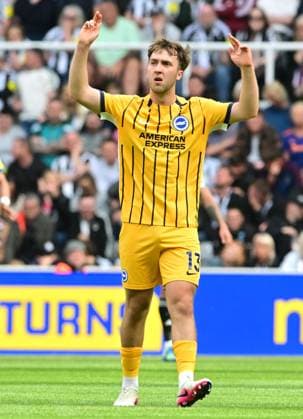 Jack Hinshelwood of Brighton & Hove Albion celebrates scoring Newcastle United v Brighton and Hove Albion, Premier League, Football, St James Park, Newcastle , UK - 02 May 2026Newcastle St James Park United Kingdom EDITORIAL USE ONLY No use with unauthorised audio, video, data, fixture lists, club league logos or live services. Online in-match use limited to 120 images, no video emulation. No use in betting, games or single club league player publications. Copyright: xMarkxRunnacles Shutterstockx 16854507cb