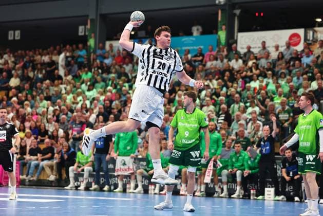 Torwurf von Lukas Laube (THW Kiel, 20) GER, HSG Wetzlar vs THW Kiel, Handball, 1. Bundesliga, 30. Spieltag, Spielzeit 2025 2026, 02.05.2026 GER, HSG Wetzlar vs THW Kiel, Handball, 1. Bundesliga, 30. Spieltag, Spielzeit 2025 2026, 02.05.2026 Wetzlar Copyright: xEibner-Pressefoto RenexWeissx EP_RWS
