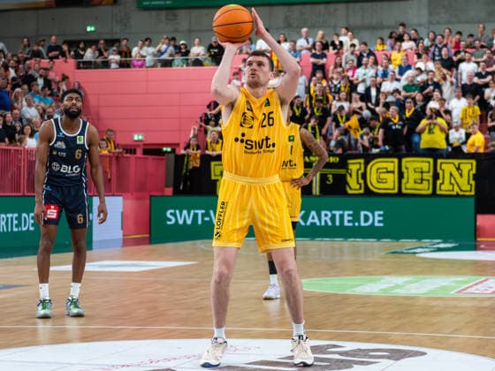 Till Joenke (Tigers Tuebingen 26), Tigers Tuebingen vs. Eisbaeren Bremerhaven, Basketball, 2. Basketball Bundesliga ProA, Saison 2025 2026, Spieltag 34, 02.05.2026, Tigers Tuebingen vs. Eisbaeren Bremerhaven, Basketball, 2. Basketball Bundesliga ProA, Saison 2025 2026, Spieltag 34, 02.05.2026 Tuebingen Copyright: xEibner-Pressefoto FlorianxSchustx EP_FSU