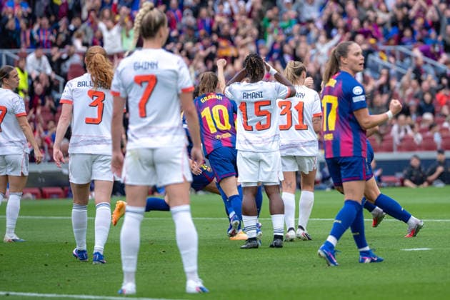 Spain-Football-Women Champions League FC Barcelona, Barca v FC Bayern Munich in Barcelona, Spain. Barcelona, Spain, 3, May, 2026. Women Champions League match between FC Barcelona and FC Bayern Munich in Spotify Camp Nou Stadium, Barcelona, Spain, on May 3, 2026. Barcelona Spotify Camp Nou Stadium Barcelona Spain