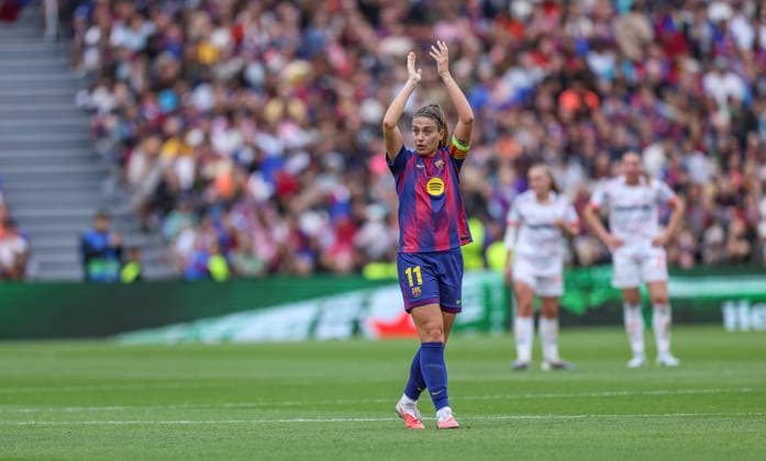 ESP, Barcelona, FC Barcelona, Barca vs FC Bayern München, Women s Champions League, Fussball, UEFA, Spielzeit 2025 2026, Camp Nou, Halbfinale, Rückspiel im Bild: Alexia Putellas (FC Barcelona 11), Tor, Freude, Jubel und Emotion DFB DFL REGULATIONS PROHIBIT ANY USE OF PHOTOGRAPHS AS IMAGE SEQUENCES AND OR QUASI-VIDEO, 03.05.2026 Copyright: HMBxMedia HendrikxHamelau