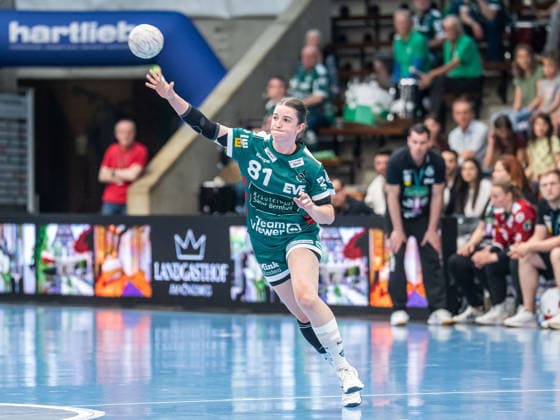 Lea Neubrander (Frisch Auf Frauen, 81) dynamisch am Ball, Frisch Auf Goeppingen vs. Union Neckarsulm, Handball, 1. Bundesliga, Spielzeit 2025 2026, 03.05.2026 Frisch Auf Goeppingen vs. Sport-Union Neckarsulm, Handball, 1. Bundesliga, Spielzeit 2025 2026, 03.05.2026 Goeppingen Copyright: xMichaelxSchmidt Eibner-Pressefotx EP_MST