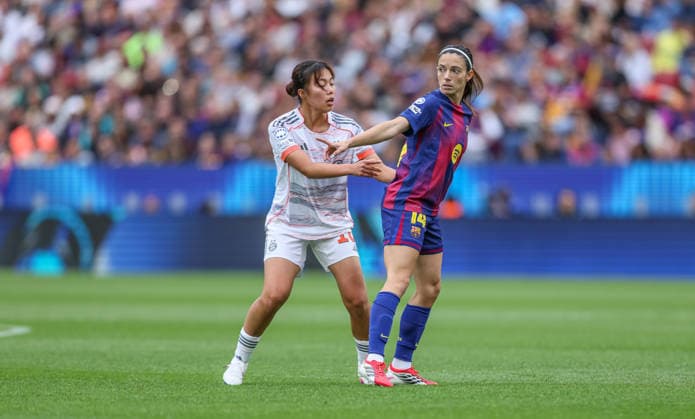 ESP, Barcelona, FC Barcelona, Barca vs FC Bayern München, Women s Champions League, Fussball, UEFA, Spielzeit 2025 2026, Camp Nou, Halbfinale, Rückspiel im Bild: Aitana Bonmati (FC Barcelona 14) gibt ihr Comeback nach Verletzung DFB DFL REGULATIONS PROHIBIT ANY USE OF PHOTOGRAPHS AS IMAGE SEQUENCES AND OR QUASI-VIDEO, 03.05.2026 Copyright: HMBxMedia HendrikxHamelau
