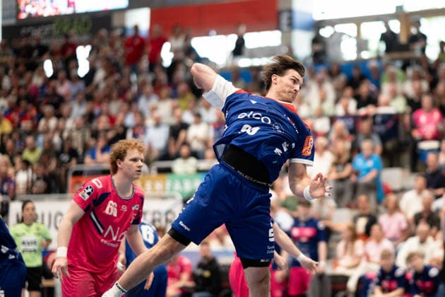 Stefan Bauer, (HBW Balingen Weilstetten, 99) , HBW Balingen Weilstetten vs. TSV Bayer Dormagen, Handball, 2. Bundesliga, 30. Spieltag, Saison 2025 2026, 03.05.2026, Eibner-Pressefoto Andreas Ulmer HBW Balingen Weilstetten vs. TSV Bayer Dormagen, Handball, 2. Bundesliga, 30. Spieltag, Saison 2025 2026, 03.05.2026, Balingen Copyright: xEibner-Pressefoto AndreasxUlmerx EP_AUR