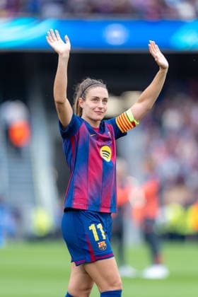 Spain-Football-Women Champions League FC Barcelona, Barca v FC Bayern Munich in Barcelona, Spain. Barcelona, Spain, 3, May, 2026. FC Barcelona women player (11) Alexia Putellas waving during Women Champions League match between FC Barcelona and FC Bayern Munich in Spotify Camp Nou Stadium, Barcelona, Spain, on May 3, 2026. Barcelona Spotify Camp Nou Stadium Barcelona Spain