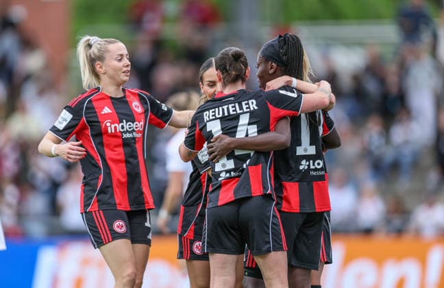 GER, Frankfurt, Eintracht Frankfurt vs FC Nürnberg, Google Pixel Bundesliga, Fussball, DFB, Spielzeit 2025 2026, Stadion am Brentanobad, 24. Spieltag im Bild: Nicole Anyomi (Eintracht Frankfurt Frauen 19) erzielt das 1:0, Tor, Jubel und Freude, Emotionen DFB DFL REGULATIONS PROHIBIT ANY USE OF PHOTOGRAPHS AS IMAGE SEQUENCES AND OR QUASI-VIDEO, 04.05.2026 Copyright: HMBxMedia HendrikxHamelau
