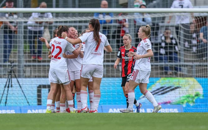 GER, Frankfurt, Eintracht Frankfurt vs FC Nürnberg, Google Pixel Bundesliga, Fussball, DFB, Spielzeit 2025 2026, Stadion am Brentanobad, 24. Spieltag im Bild: Meret Günster (1. FC Nürnberg Frauen 8) erzielt das Tor zum 1:1, Tor, Jubel und Freude, Emotionen DFB DFL REGULATIONS PROHIBIT ANY USE OF PHOTOGRAPHS AS IMAGE SEQUENCES AND OR QUASI-VIDEO, 04.05.2026 Copyright: HMBxMedia HendrikxHamelau