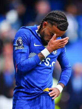 Malo Gusto of Chelsea reacts at full time Chelsea v Nottingham Forest, Premier League, Football, Stamford Bridge, London , UK - 04 May 2026London Stamford Bridge United Kingdom EDITORIAL USE ONLY No use with unauthorised audio, video, data, fixture lists, club league logos or live services. Online in-match use limited to 120 images, no video emulation. No use in betting, games or single club league player publications. Copyright: xJavierxGarcia Shutterstockx 16854610bq
