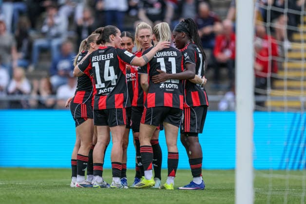 GER, Frankfurt, Eintracht Frankfurt vs FC Nürnberg, Google Pixel Bundesliga, Fussball, DFB, Spielzeit 2025 2026, Stadion am Brentanobad, 24. Spieltag im Bild: Nicole Anyomi (Eintracht Frankfurt Frauen 19), Tor zum 2:0, Tor, Jubel und Freude, Emotionen DFB DFL REGULATIONS PROHIBIT ANY USE OF PHOTOGRAPHS AS IMAGE SEQUENCES AND OR QUASI-VIDEO, 04.05.2026 Copyright: HMBxMedia HendrikxHamelau