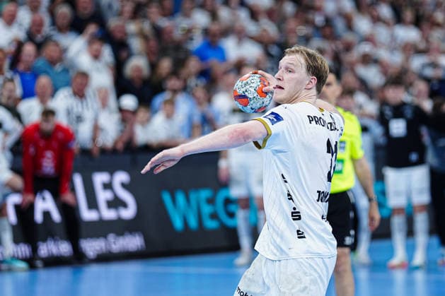 Eric Johansson (THW Kiel, 21) trifft zum Sieg GER, THW Kiel vs. RK Nexe, Handball, EHF European League, Viertelfinale, Rückspiel, Saison 2025 2026, 05.05.2026 GER, THW Kiel vs. RK Nexe, Handball, EHF European League, Viertelfinale, Rückspiel, Saison 2025 2026, 05.05.2026 Kiel Copyright: xEibner-Pressefoto MarcelxvonxFehrnx EP_MFN
