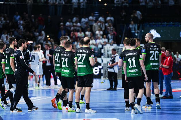 RK Nexe enttaeuscht enttaeuschung nach Niederlage GER, THW Kiel vs. RK Nexe, Handball, EHF European League, Viertelfinale, Rückspiel, Saison 2025 2026, 05.05.2026 GER, THW Kiel vs. RK Nexe, Handball, EHF European League, Viertelfinale, Rückspiel, Saison 2025 2026, 05.05.2026 Kiel Copyright: xEibner-Pressefoto MarcelxvonxFehrnx EP_MFN