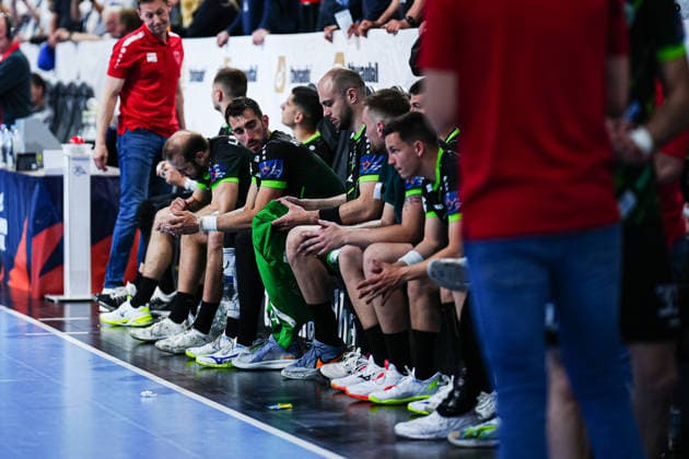 RK Nexe enttaeuscht enttaeuschung nach Niederlage GER, THW Kiel vs. RK Nexe, Handball, EHF European League, Viertelfinale, Rückspiel, Saison 2025 2026, 05.05.2026 GER, THW Kiel vs. RK Nexe, Handball, EHF European League, Viertelfinale, Rückspiel, Saison 2025 2026, 05.05.2026 Kiel Copyright: xEibner-Pressefoto MarcelxvonxFehrnx EP_MFN