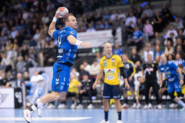 Kai Haefner, (TVB Stuttgart, 34), nicht zu stoppen TVB Stuttgart vs. Rhein Neckar Loewen, DAIKIN Handballbundesliga, 31. Spieltag, Saison 2025 2026, 07.05.2026 Eibner-Pressefoto Andreas Ulmer TVB Stuttgart vs. Rhein Neckar Loewen, DAIKIN Handballbundesliga, 31. Spieltag, Saison 2025 2026, 07.05.2026 Stuttgart Copyright: xEibner-Pressefoto AndreasxUlmerx EP_AUR