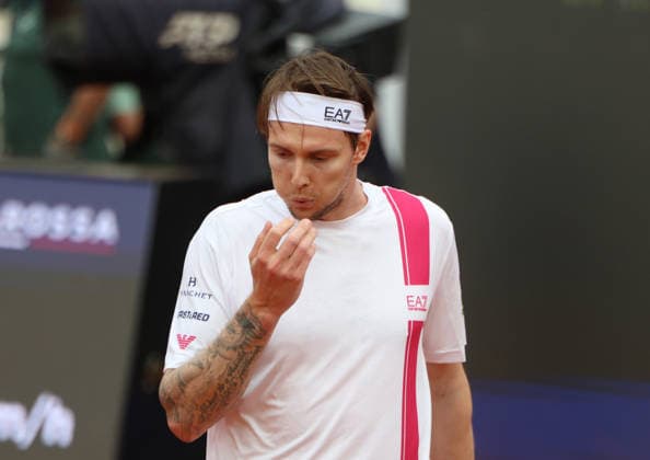 May 8, 2026, Rome, Lazio, Italy: ALEXANDER BUBLIK of Kazakhstan during the match against S. Baez of Argentina in the second round of tennis tournament ATP, Tennis Herren 1000 Internazionali BNL Dâ€⠢Italia, Rome, Italy. Bublik won 6:1, 6:2 Tennis, Internazionali BNL Dâ€⠢Italia 2026 - Alexander Bublik 6:1, 6:2 - ZUMAc278 20260508_zsp_c278_053 Copyright: xMarcinxCholewinskix