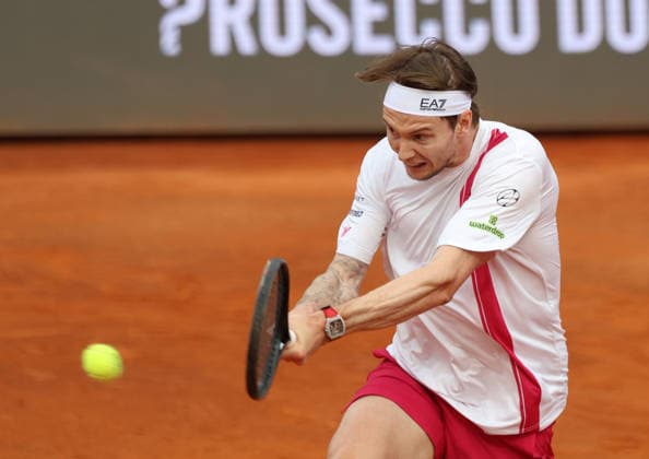 May 8, 2026, Rome, Lazio, Italy: ALEXANDER BUBLIK of Kazakhstan during the match against S. Baez of Argentina in the second round of tennis tournament ATP, Tennis Herren 1000 Internazionali BNL Dâ€⠢Italia, Rome, Italy. Bublik won 6:1, 6:2 Tennis, Internazionali BNL Dâ€⠢Italia 2026 - Alexander Bublik 6:1, 6:2 - ZUMAc278 20260508_zsp_c278_054 Copyright: xMarcinxCholewinskix