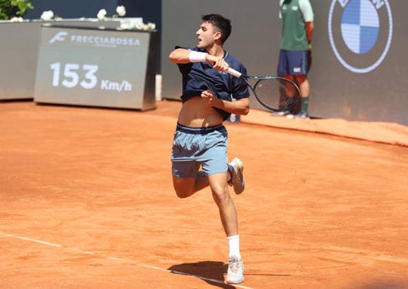 May 9, 2026, Rome, Lazio, Italy: PABLO LLAMAS of Spain during the match against C. Moutet of France in the second round of tennis tournament WTA, Tennis Damen 1000 Internazionali BNL Dâ€⠢Italia, Rome, Italy. Llamas won 6:4, 3:6, 7:6 Tennis, Internazionali BNL Dâ€⠢Italia 2026 - Pablo Llamas 6:4, 3:6, 7:6 (7-4) - ZUMAc278 20260509_zsp_c278_023 Copyright: xMarcinxCholewinskix