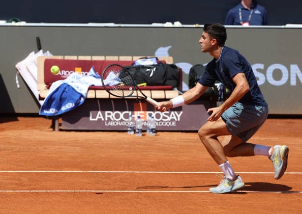 May 9, 2026, Rome, Lazio, Italy: PABLO LLAMAS of Spain during the match against C. Moutet of France in the second round of tennis tournament WTA, Tennis Damen 1000 Internazionali BNL Dâ€⠢Italia, Rome, Italy. Llamas won 6:4, 3:6, 7:6 Tennis, Internazionali BNL Dâ€⠢Italia 2026 - Pablo Llamas 6:4, 3:6, 7:6 (7-4) - ZUMAc278 20260509_zsp_c278_026 Copyright: xMarcinxCholewinskix