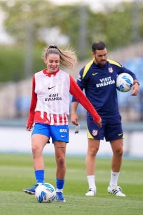 May 10, 2026, Valdebebas, Madrid, Spain: Gio Garbelini of Atletico de Madrid warms up during the Spanish Women League, Liga F, football match played between Real Madrid and Atletico De Madrid at Alfredo Di Stefano stadium on May 10, 2026, in Valdebebas, Madrid, Spain. Real Madrid V Atletico De Madrid - Liga F - ZUMAa181 20260510_zaa_a181_033 Copyright: xDennisxAgyemanx
