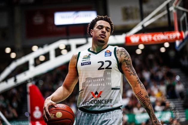 Nolan Adekunle (Gladiators Trier), Vet Concept Gladiators Trier vs MBC Syntainics, Basketball, easyCredit BBL, 34. Spieltag, Saison 2025 2026, 10.05.2026 Vet Concept Gladiators Trier vs MBC Syntainics, Basketball, easyCredit BBL, 34. Spieltag, Saison 2025 2026, 10.05.2026 Copyright: xEibner-Pressefoto AlexanderxNeisx EP_ANS