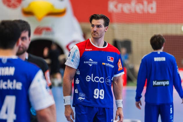 Stefan Bauer (HBW Balingen-Weilstetten, 99) HSG Krefeld Niederrhein vs. HBW Balingen-Weilstetten, Handball, 2.HBL, 31.Spieltag, Saison 2025 26, 10.05.2026, HSG Krefeld Niederrhein vs. HBW Balingen-Weilstetten, Handball, 2.HBL, 31.Spieltag, Saison 2025 26, 10.05.2026 Krefeld Copyright: xEibner-Pressefoto LukasxBaldygax EP_LBA