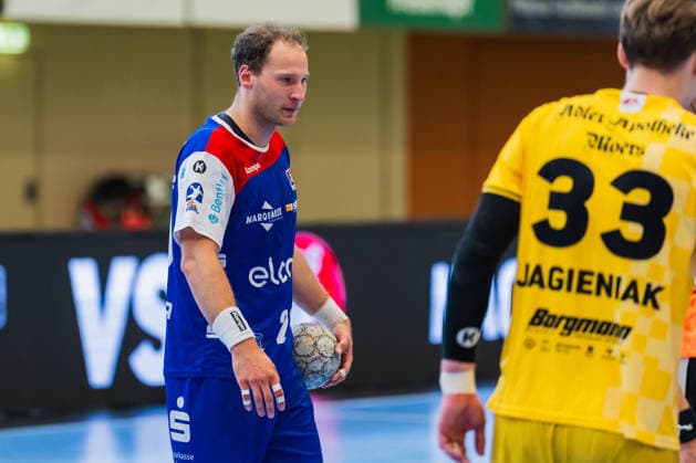 Tobias Heinzelmann (HBW Balingen-Weilstetten, 28) mit dem Ball HSG Krefeld Niederrhein vs. HBW Balingen-Weilstetten, Handball, 2.HBL, 31.Spieltag, Saison 2025 26, 10.05.2026, HSG Krefeld Niederrhein vs. HBW Balingen-Weilstetten, Handball, 2.HBL, 31.Spieltag, Saison 2025 26, 10.05.2026 Krefeld Copyright: xEibner-Pressefoto LukasxBaldygax EP_LBA