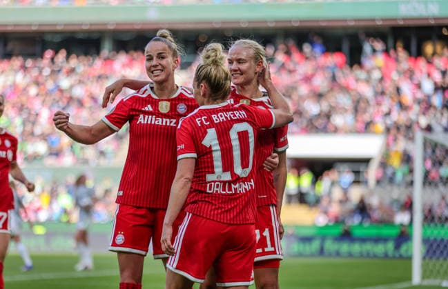 GER, Köln, Vfl Wolfsburg vs FC Bayern München, DFB-Pokal Frauen, Fussball, DFB, Spielzeit 2025 2026, Rhein-Energie-Stadion, Finale im Bild: Pernille Harder (Bayern München 21), 2:0, Tor, Freude, Jubel und Emotion DFB DFL REGULATIONS PROHIBIT ANY USE OF PHOTOGRAPHS AS IMAGE SEQUENCES AND OR QUASI-VIDEO, 14.05.2026 Copyright: HMBxMedia HendrikxHamelau