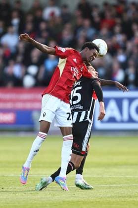 Kallum Cesay of Salford City Salford City v Grimsby Town, EFL Sky Bet League Two, Play-Off Semi Final, Second Leg, Football, Peninsula Stadium, Salford, UK - 15 May 2026Salford Peninsula Stadium United Kingdom EDITORIAL USE ONLY No use with unauthorised audio, video, data, fixture lists, club league logos or live services. Online in-match use limited to 120 images, no video emulation. No use in betting, games or single club league player publications. Copyright: xPhilxOldham Shutterstockx 16876824u