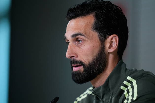 May 16, 2026, Valdebebas, Madrid, Spain: Alvaro Arbeloa, head coach of Real Madrid, attends his press conference, PK, Pressekonferenz during the training day of Real Madrid ahead the Spanish League, LaLiga EA Sports, football match against Sevilla FC at Ciudad Deportiva Real Madrid on May 16, 2026, in Madrid, Spain. Alvaro Arbeloa Press Conference For Real Madrid - Laliga Ea Sports - ZUMAa181 20260516_zaa_a181_030 Copyright: xDennisxAgyemanx