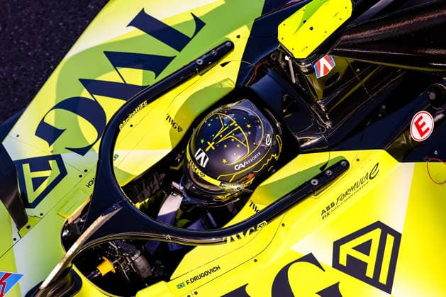 Felipe Drugovich (Andretti Formula E, 28) erstes freies Training Free Practice 1, helm, ABB FIA Formula E World Championship, WM, Weltmeisterschaft Monaco e-Prix 2026, Monte Carlo, Saison 12 2025 26, Runde 9, 16.05.2026, ABB FIA Formula E World Championship, Monaco e-Prix 2026, Monte Carlo, Saison 12 2025 26, Runde 9, 16.05.2026 Monte Carlo Copyright: xEibner-Pressefoto LauraxRoemerx EP_LRR