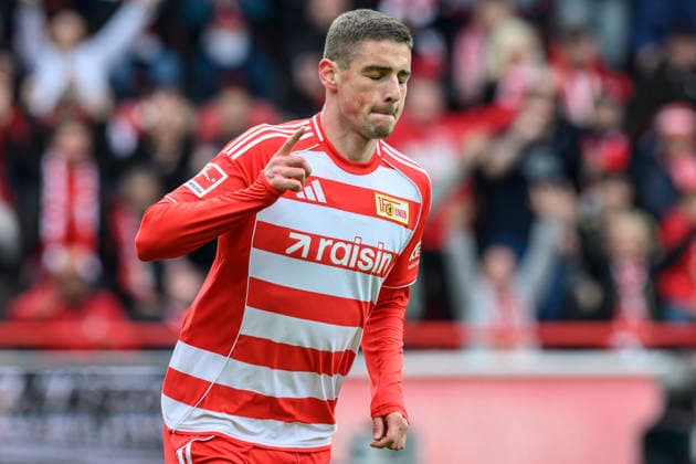 v.l.: Andrej Ilic ( 1.FC Union Berlin, 23), nach 1:0, celebriert sein Tor, Tor, Treffer, Jubel, Torjubel, Freude, Begeisterung, feiert,celebreting the goal, joy, jubilation, cheering, GER, Berlin, 1. FC Union Berlin gegen FC Augsburg, 1. Bundesliga, Fußball, DFB, letzter Spieltag, Saison 2025 2026, Alte Försterei, 16. Mai 2026, DFB DFL REGULATIONS PROHIBIT ANY USE OF PHOTOGRAPHS AS IMAGE SEQUENCES AND OR QUASI-VIDEO, Copyright: HMBxMedia UwexKoch