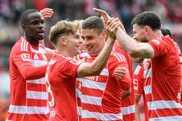v.l.: Andrej Ilic ( 1.FC Union Berlin, 23), nach 1:0, celebriert sein Tor, Tor, Treffer, Jubel, Torjubel, Freude, Begeisterung, feiert,celebreting the goal, joy, jubilation, cheering, GER, Berlin, 1. FC Union Berlin gegen FC Augsburg, 1. Bundesliga, Fußball, DFB, letzter Spieltag, Saison 2025 2026, Alte Försterei, 16. Mai 2026, DFB DFL REGULATIONS PROHIBIT ANY USE OF PHOTOGRAPHS AS IMAGE SEQUENCES AND OR QUASI-VIDEO, Copyright: HMBxMedia UwexKoch