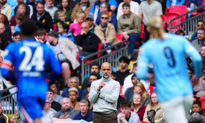 Manchester City Manager Pep Guardiola Chelsea v Manchester City, Emirates FA Cup Final, Football, Wembley Stadium, London, UK - 16 May 2026London Wembley Stadium United Kingdom EDITORIAL USE ONLY No use with unauthorised audio, video, data, fixture lists, club league logos or live services. Online in-match use limited to 120 images, no video emulation. No use in betting, games or single club league player publications. Copyright: xJavierxGarcia Shutterstockx 16876844fq