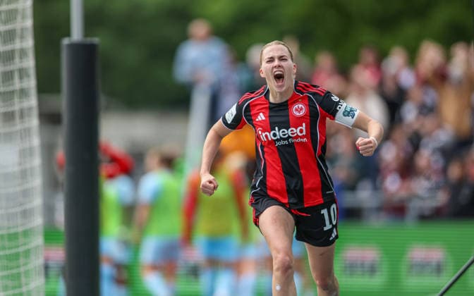GER, Frankfurt, Eintracht Frankfurt vs Union Berlin, Google Pixel Bundesliga, Fussball, DFB, Spielzeit 2025 2026, Stadion am Brentanobad, 26. Spieltag im Bild: Laura Freigang (Eintracht Frankfurt Frauen 10), Tor, Jubel und Freude, Emotionen, 2:2 DFB DFL REGULATIONS PROHIBIT ANY USE OF PHOTOGRAPHS AS IMAGE SEQUENCES AND OR QUASI-VIDEO, 17.05.2026 Copyright: HMBxMedia HendrikxHamelau