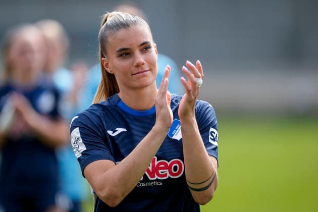 Selina Cerci (TSG, 29), Einzelbild, Einzelfoto, Aktion, Action, Spielerin, Spielerinnen der TSG 1899 Hoffenheim, bei ihrer Verabschiedung, Abschied vom Verein, Aktion, Action, 17.05.2026, Sinsheim (Hoffenheim) (Deutschland), Fussball, Google Pixel Frauen-Bundesliga, TSG 1899 Hoffenheim - RB Leipzig, DFB DFL REGULATIONS PROHIBIT ANY USE OF PHOTOGRAPHS AS IMAGE SEQUENCES AND OR QUASI-VIDEO.