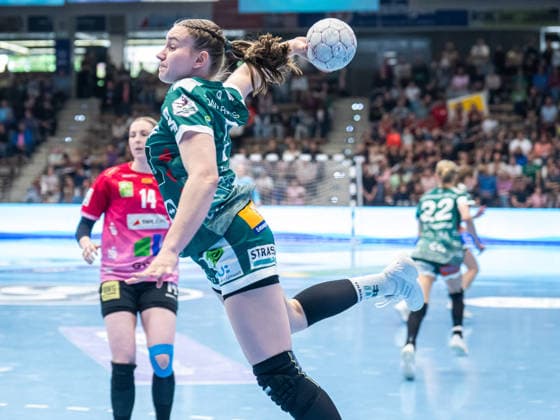 Lea Watzl (Frisch Auf Frauen, 07) von aussen, Frisch Auf Goeppingen vs. SV Union Halle-Neustadt, Handball, 1. Bundesliga, Spielzeit 2025 2026, 17.05.2026 Frisch Auf Goeppingen vs. SV Union Halle-Neustadt, Handball, 1. Bundesliga, Spielzeit 2025 2026, 17.05.2026 Goeppingen Copyright: xMichaelxSchmidt Eibner-Pressefotx EP_MST