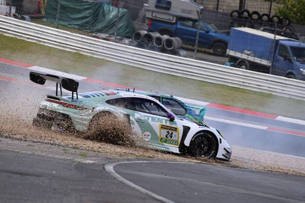 RECORD DATE NOT STATED Kollision 24 Ricardo Feller (CHF) Laurin Heinrich (Feldkirchen GER) Laurens Vanthoor (), Porsche 911 GT3 R Evo2, Team: Lionspeed GP (GER) und 277 Marc David Mueller (Ensdorf GER) Henrik Seibel Vilsbiburg GER) Leo Geisler (GER) Michael Harris (GBR), BMW 318Ti, Team: Ravenol Motorsport by MDM Racing (GER) GER, Motorsport, 54. ADAC Ravenol 24H-Rennen Nuerburgring 2025, Rennen, Nuerburg, 17.05.2026 GER, Motorsport, 54. ADAC Ravenol 24H-Rennen Nuerburgring 2025, Rennen, Nuerburg, 17.05.2026 Nuerburg Copyright: xEibner-Pressefoto JuergenxAugstx EP_JAT